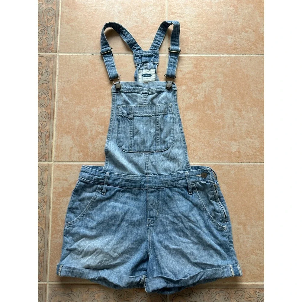 Old Navy Denim Overall Shorts Women's  Blue Denim   size XS‎ TP
